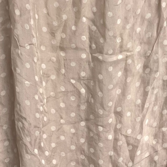 TENDENZE Made In Italy Sleeveless Silk Blouse Tank Top Polka Dot Pink White S - Picture 3 of 4